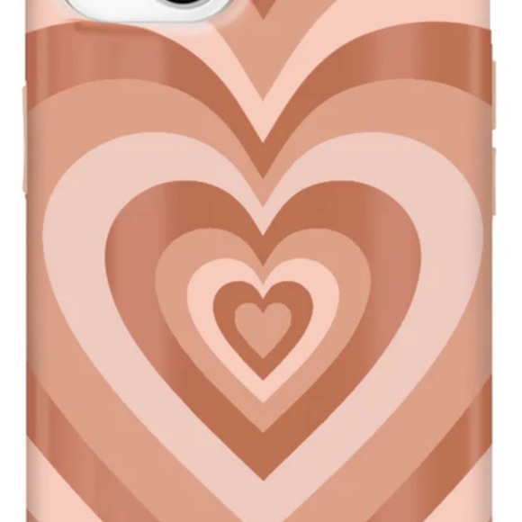 Velvet Caviar Sweethearts iPhone 14 Plus Case - Brown and Cream Hearts - Picture 1 of 3